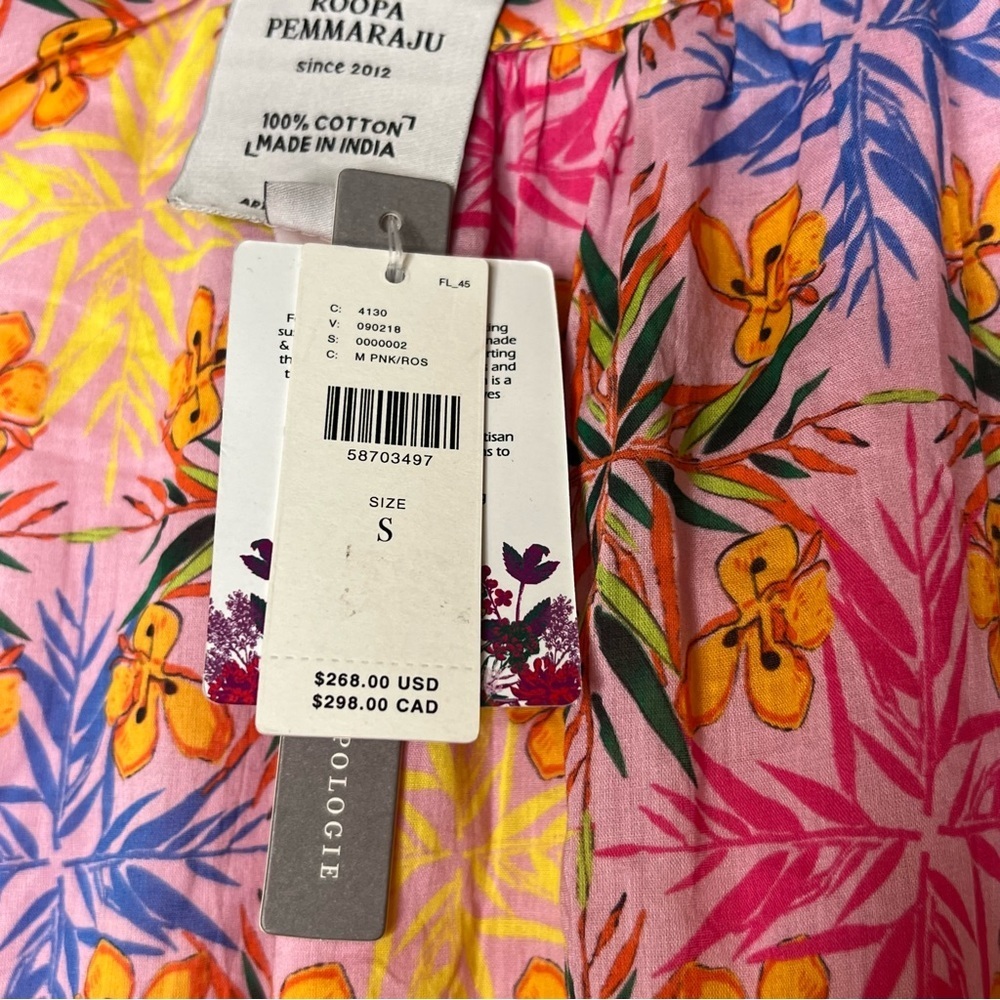 Anthropologie Roopa Pemmaraju Rosamel Floral Maxi Dress, size S NWT - Picture 5 of 8